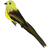 Max Colours Artificial Feather Foam Birds with Clamp Garden Tree Decor Yellow