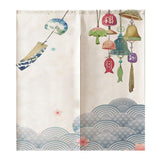Max Japanese Style Noren Tapestry Kitchen Doorway Curtain 85x90cm Wind Chimes