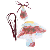 Max 6 Pieces Triangular Wedding Candy Box Paper Ribbon Party Favor  Wine Red