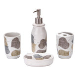 Maxbell Autumn Leaves Bathroom Accessory Set Soap Dispenser Soap Dish Ceramic White