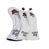 Maxbell 3x Wood Headcover Protector Guard PU Protective Sleeve Golf Club Head Covers White