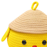 Maxbell Cotton Rope Storage Box Cute Dog Woven Box for Sundries Snack Towels Small