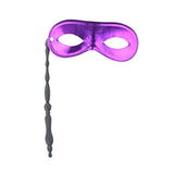 Maxbell Mask with Stick Birthday Dress up Masquerade Festive Theatrical for Ladies Purple