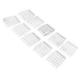 Maxbell 10pcs Metal Blank DIY Hair Side Comb Craft Hair Accessory Silver 6 Teeth