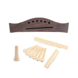 Maxbell 1 Set Acoustic Guitar Rosewood Bridge+Bone Bridge Pins Saddle Nut