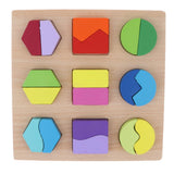 Maxbell Montessori Wooden Geometry Puzzle Kids Early Educational Toy Set Bisection