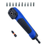 Maxbell Right Angle Adapter Accessories for Drilling or Driving in Tight Space Blue(with 10 P bits)