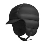 Maxbell Winter Baseball Caps Ski Brim Hat Outdoor with Ear Flaps Trooper Trapper Hat Black