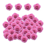 Maxbell Mini Artificial Rose Heads Stemless Flower Heads for Table Home Decoration Pink