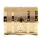 Maxbell Vintage Metal Treasure Chest Trinket Jewelry Box for Women Golden