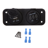 Maxbell Marine 12V/24V Cigarette Lighter Voltmeter + USB Charger Socket Outlet 5V 1A 2.1A for Boat Caravans Trailer Trucks