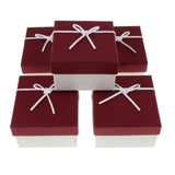 Maxbell 5pcs Paper Jewelry Box Watch Bracelet Necklace Storage Gift Case Red White