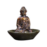 Maxbell Resin Buddha Statue Incense Holder Censer for Living Room Bedroom Bookshelf