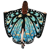 Maxbell Butterfly Wings Shawl Scarves Beach Wrap Party Cosplay Props Christmas Blue
