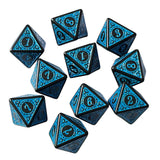 Maxbell 10Pcs 15mm Dices Acrylic Party Game Dices 8 Sided Dices Set for Party KTV Blue