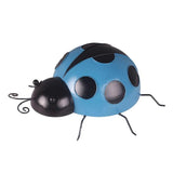 Max Mini Metal Ladybug Fence Hanger Wall Hanging Outdoor Garden Decor10cm Blue