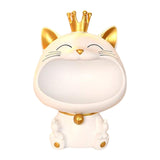 Maxbell Cat Figurine Storage Box Novelty Resin Sculpture Lucky Cat Statue Decoration Style B White