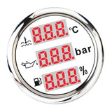 Maxbell Multifunction Marine Water Temp Fuel Level Oil Pressure Gauge 52mm/2'' White