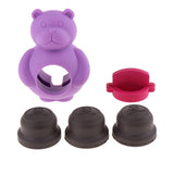 Maxbell 1 Pc Pet Dogs Puppies Chewing Little Bear Toy with Silicone Biscuits Purple