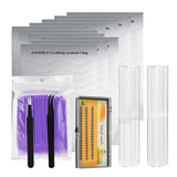 Maxbell False Eyelashes Extensions Kit Eye Patches Micro Brushes Tweezer Case Set Purple