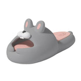 Maxbell Summer Slippers Rabbit Slides Cloudy Sandals for Home Swimming Pool Shower Grey Pink Color 40 41