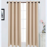Max Solid Color Blackout Window Curtains Panels for Bedroom Beige 42x84inch