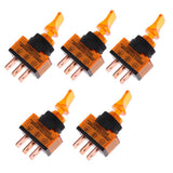 Max Maxb 5 Pieces LED On/Off SPST Toggle Switch with Cover Car Boat 12V 20A  Orange