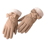 Maxbell Women Winter Warm Gloves Touch Screen Full Finger Thermal Glove Khaki