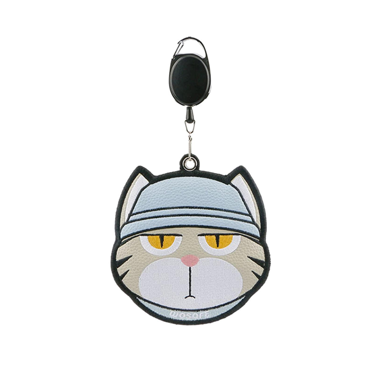 Maxbell Golf Ball Towel with Clip with Retractable Keychain Buckle Golf Ball Cleaner Cat Grey Cyan