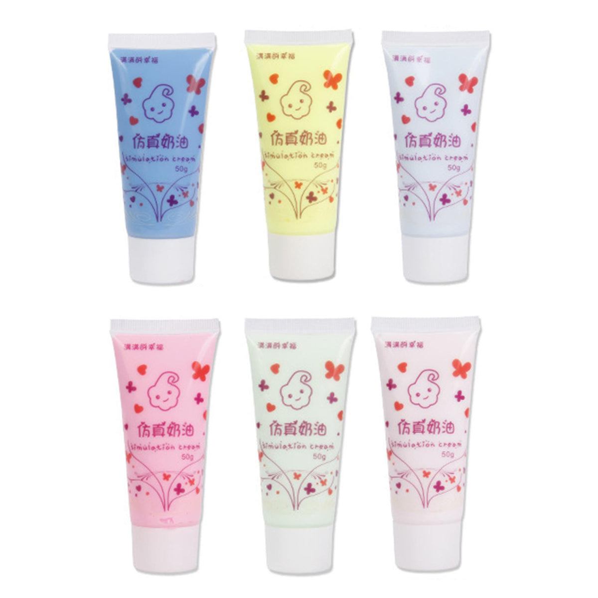 Maxbell 6Pcs Simulation Whipped Cream Glue DIY Phone Case Making Cream Clay Glues Style C