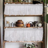 Max Embroidered Lace Window Voile Sheer Curtain Valance Tiers White 137x61cm - Aladdin Shoppers