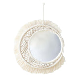 Maxbell Bohemia Macrame Round Mirror Makeup Mirror Decorative Mirrors Home Decor