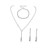Maxbell Wedding Jewelry Sets White Jewelry Set Rhinestone for Party Girls Bridesmaid with bracelet