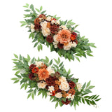 Maxbell 2x Artificial Floral Swag Garland for Craft Art Garden Photography Props Orange
