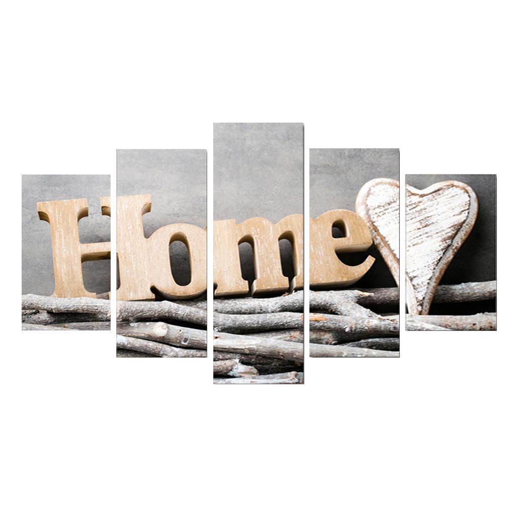 Max 5 Panels HD Modern Abstract Painting Love Heart Home