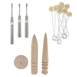 Maxbell 16 Pieces Leathercraft Edge Skiving Beveler with Wood Burnisher Wool Daubers