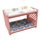Maxbell Rabbit Bed House Winter Warm with Cushion Shelter for Chinchilla Rabbit Mice Pink