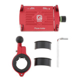 Maxbell Motorcycle Handlebar Phone Holder GPS Mount+USB Charger Aluminum Alloy Red