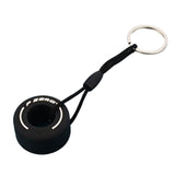 Maxbell Tire Key Chains Bag Charm Rubber Keyfob Mini Keyring for Car Accessories Men White