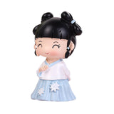 Maxbell Ancient Girl Figurine Statue Ornament for Tabletop Entrance Home Decoration Blue