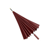 Maxbell 24 Ribs Straight Handle Umbrella Large Auto Open for Outdoor Fishing Travel Dark Red