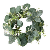 Maxbell Artificial Eucalyptus Leaves Candles Wreaths for Table Decoration Style B