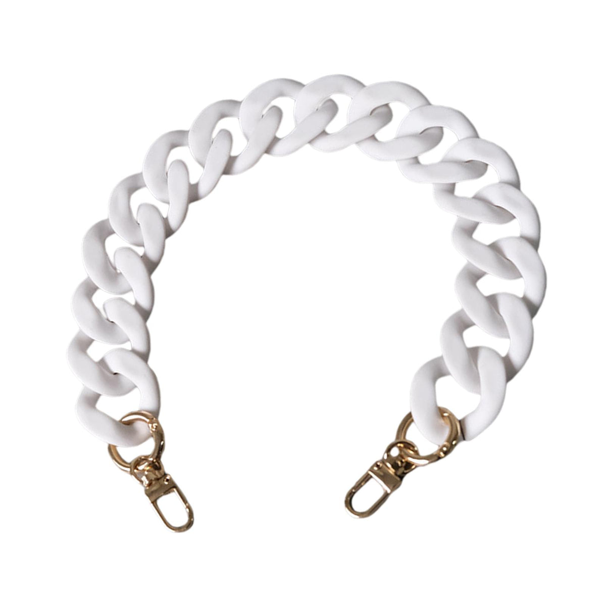 Maxbell Flat Chain Strap Acrylic Chains Charms Decoration Ladies Bag Handbag white