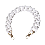 Maxbell Flat Chain Strap Acrylic Chains Charms Decoration Ladies Bag Handbag white