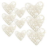 Max 9Pcs Mixed Heart Rattan Wicker Ball Photo Prop Home Decor DIY Trinkets White
