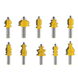 Maxbell Professional 10pcs 1/2-inch(12.7mm) Shank Rail & Stile Router Set Chisel Cutter Ogee Molding Kits