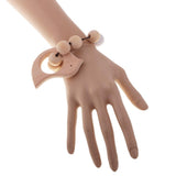 Maxbell Dummy Organic Wood Crochet Round Beads Cute Bird Bracelet Teether Baby Grasping Eye Hand Coordinations Nursing Toy