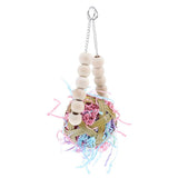 Maxbell Parrot Bird Hanging Natural Grass Bite Chewing Toy Cage Decoration Dia.10cm