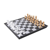 Maxbell Folding Plastic Standard Travel International Chess Game Board Set Golden