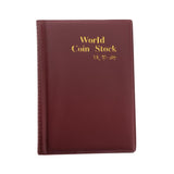 Max Maxb 120 Coins Commemorative Coin Currency Collector PU Album Book   Dark Red